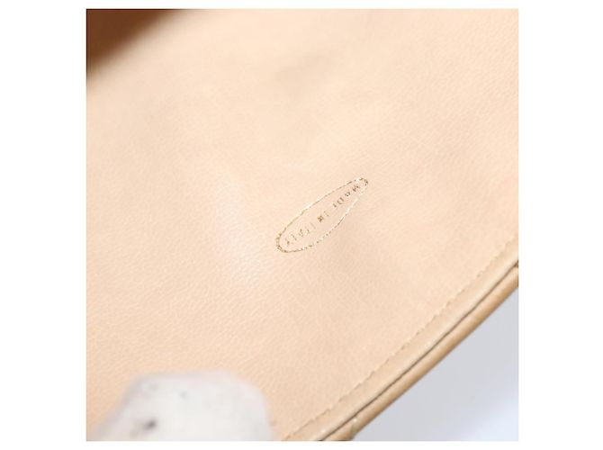 CHANEL Borsa a Spalla Matelassé in Pelle di Agnello Beige Oro CC Auth 149120 D'oro - vista 18