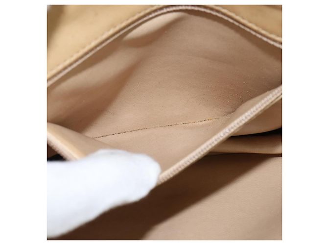 CHANEL Borsa a Spalla Matelassé in Pelle di Agnello Beige Oro CC Auth 149120 D'oro - vista 21