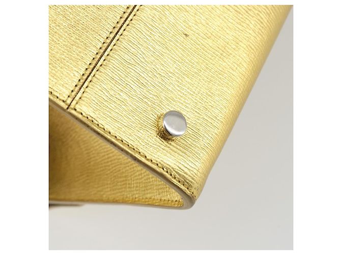 Handtasche aus Leder Christian Dior 2 in 1 Gold Silber Auth BA7088 Golden - Ansicht 11