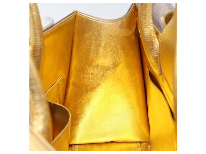 Handtasche aus Leder Christian Dior 2 in 1 Gold Silber Auth BA7088 Golden - Ansicht 23