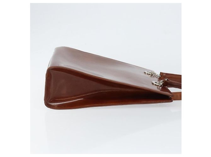 Borsa a Spalla CARTIER Pelle Verniciata Marrone Argento Auth ka005 - vista 3
