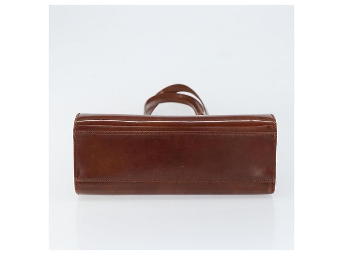 Borsa a Spalla CARTIER Pelle Verniciata Marrone Argento Auth ka005 - vista 5