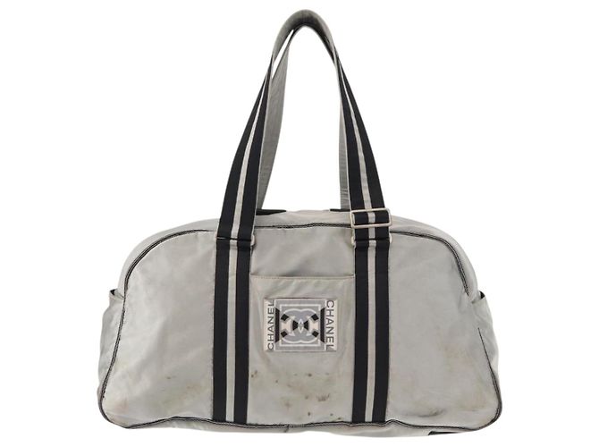 Borsa Boston in nylon argento CC Auth BA7758 della linea sportiva CHANEL - vista 13