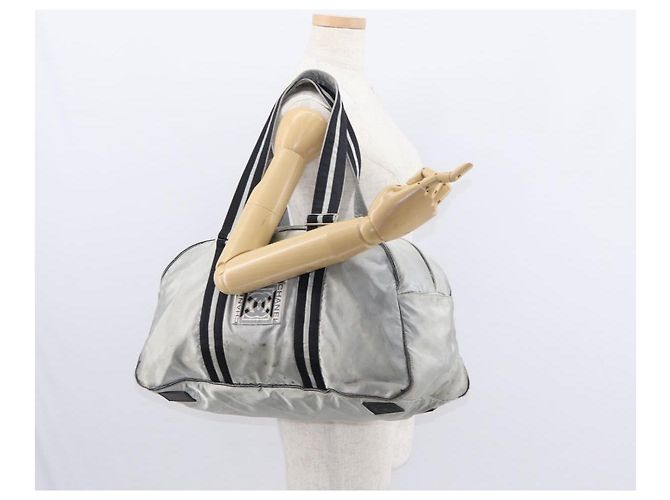 Borsa Boston in nylon argento CC Auth BA7758 della linea sportiva CHANEL - vista 25
