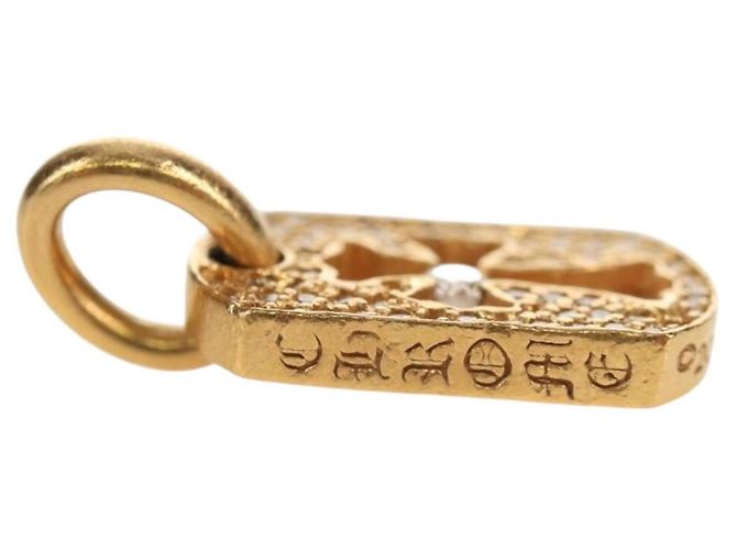 Chrome Hearts Tiny Cutout Kreuz Charm aus 22K Gold Auth 152458SM Golden - Ansicht 10