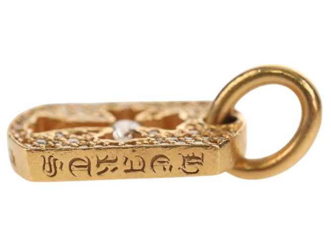 Chrome Hearts Tiny Cutout Kreuz Charm aus 22K Gold Auth 152458SM Golden - Ansicht 11