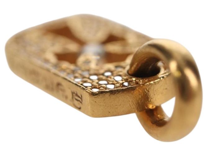 Chrome Hearts Tiny Cutout Kreuz Charm aus 22K Gold Auth 152458SM Golden - Ansicht 13