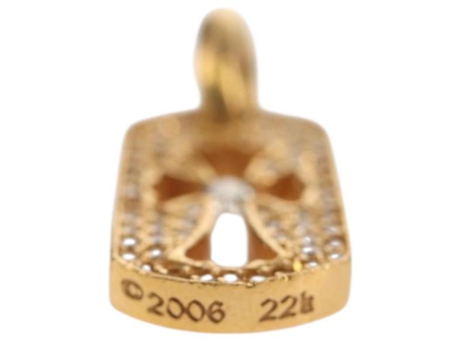 Chrome Hearts Tiny Cutout Kreuz Charm aus 22K Gold Auth 152458SM Golden - Ansicht 14