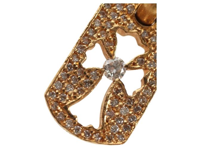 Chrome Hearts Tiny Cutout Kreuz Charm aus 22K Gold Auth 152458SM Golden - Ansicht 3