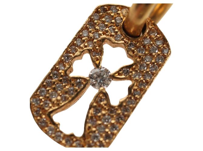Chrome Hearts Tiny Cutout Kreuz Charm aus 22K Gold Auth 152458SM Golden - Ansicht 7