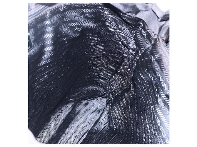Borsa Tote Prada in Nylon Nero Argento Auth 151870 - vista 20