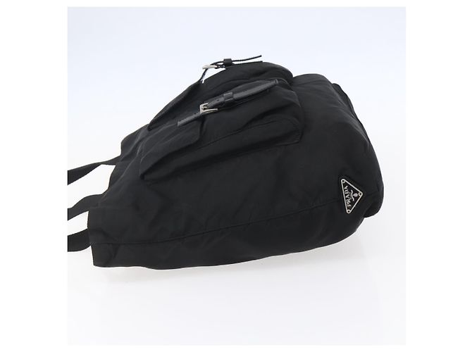 Borsa Tote Prada in Nylon Nero Argento Auth 151870 - vista 3