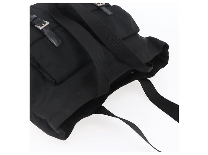 Borsa Tote Prada in Nylon Nero Argento Auth 151870 - vista 6