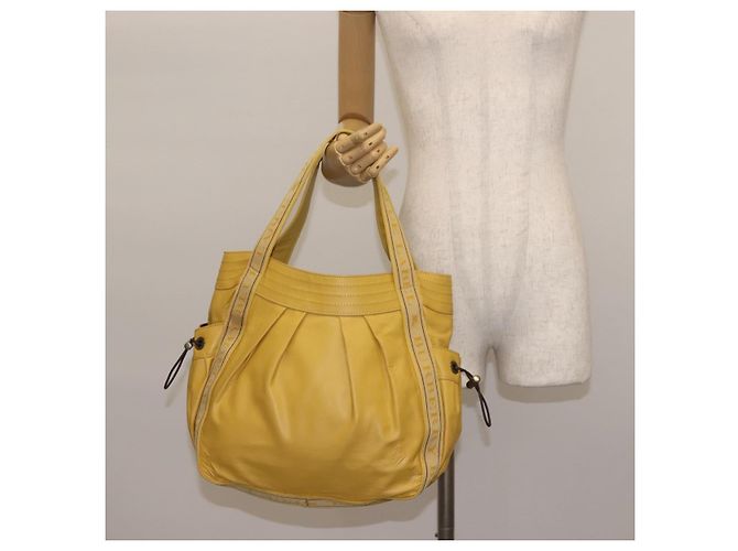 Borsa tote in pelle Burberry Blue Label gialla Auth th6327 Giallo - vista 20
