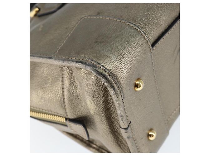 LOEWE Anagram Americana 28 Borsa a Mano Pelle Oro Auth 147012 D'oro - vista 16