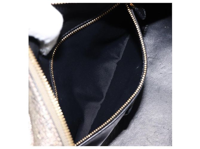 LOEWE Anagram Americana 28 Borsa a Mano Pelle Oro Auth 147012 D'oro - vista 23