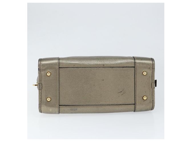 LOEWE Anagram Americana 28 Borsa a Mano Pelle Oro Auth 147012 D'oro - vista 5