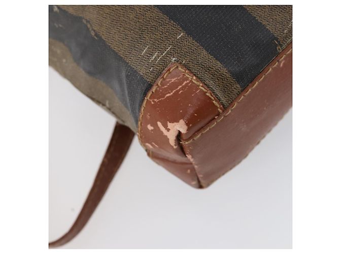 Pequin FENDI Pecan Canvas Handtasche PVC 2-Wege Schwarz Braun Auth th6378 - Ansicht 18