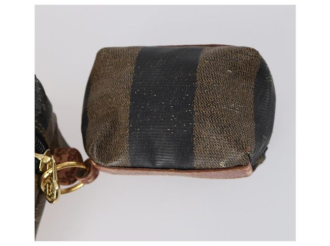 Pequin FENDI Pecan Canvas Handtasche PVC 2-Wege Schwarz Braun Auth th6378 - Ansicht 24