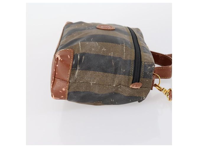 Pequin FENDI Pecan Canvas Handtasche PVC 2-Wege Schwarz Braun Auth th6378 - Ansicht 3