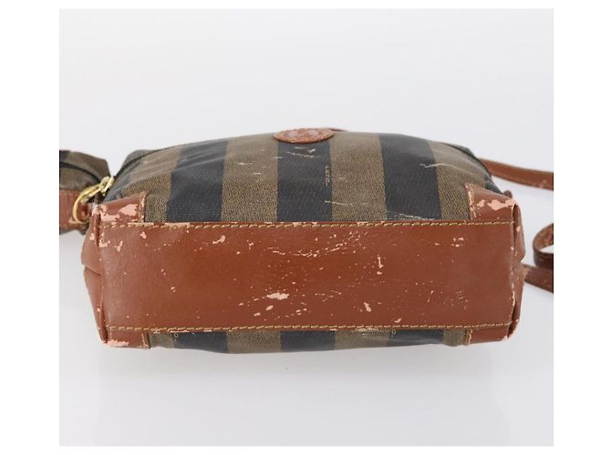 Pequin FENDI Pecan Canvas Handtasche PVC 2-Wege Schwarz Braun Auth th6378 - Ansicht 5
