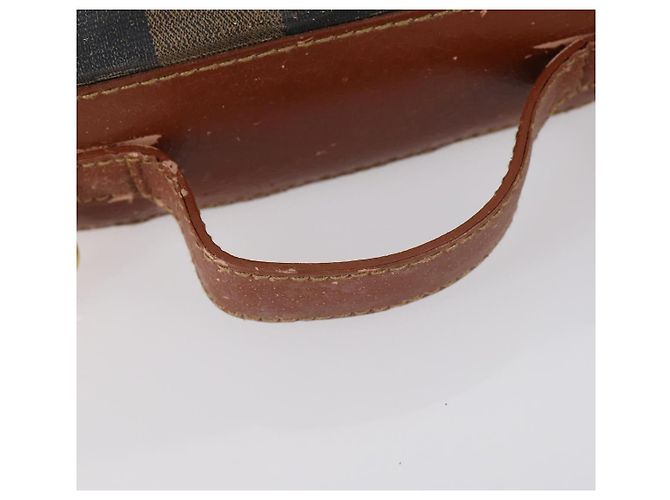 Pequin FENDI Pecan Canvas Handtasche PVC 2-Wege Schwarz Braun Auth th6378 - Ansicht 9
