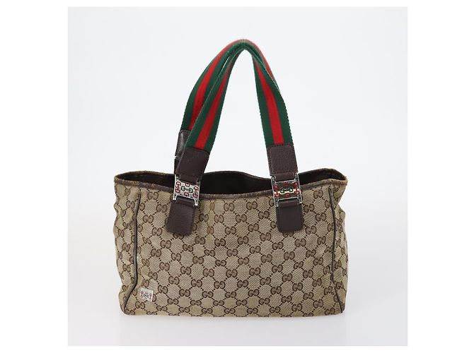 GUCCI GG Canvas Web Sherry Line Tasche PVC Nylon 5 Set Rot Beige Auth bs30286 - Ansicht 18