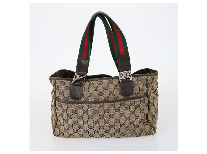 GUCCI GG Canvas Web Sherry Line Tasche PVC Nylon 5 Set Rot Beige Auth bs30286 - Ansicht 19