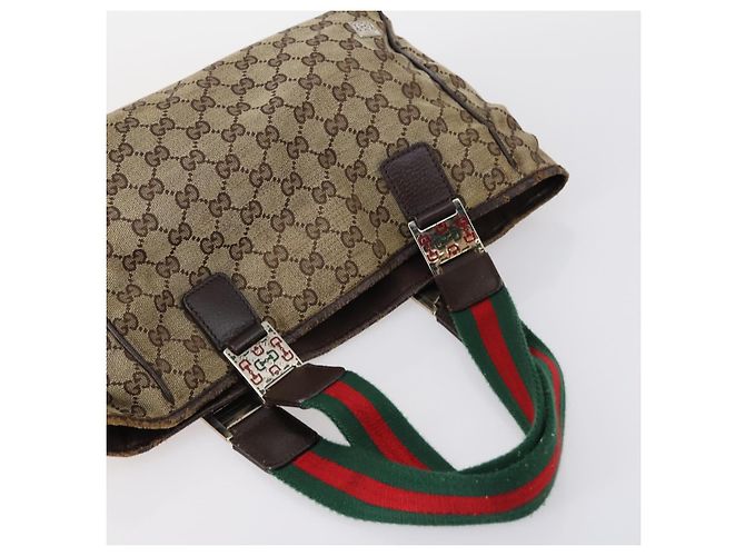 GUCCI GG Canvas Web Sherry Line Tasche PVC Nylon 5 Set Rot Beige Auth bs30286 - Ansicht 20