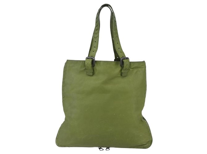 Autre Marque Borsa a Spalla in Pelle Intrecciato Bottega Veneta Verde Auth bs30446 - vista 13