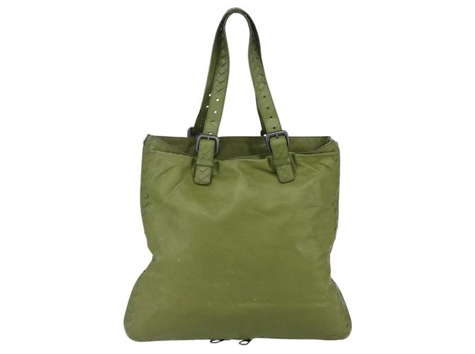 Autre Marque Borsa a Spalla in Pelle Intrecciato Bottega Veneta Verde Auth bs30446 - vista 2
