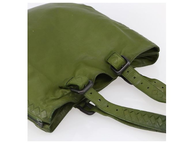 Autre Marque Borsa a Spalla in Pelle Intrecciato Bottega Veneta Verde Auth bs30446 - vista 6