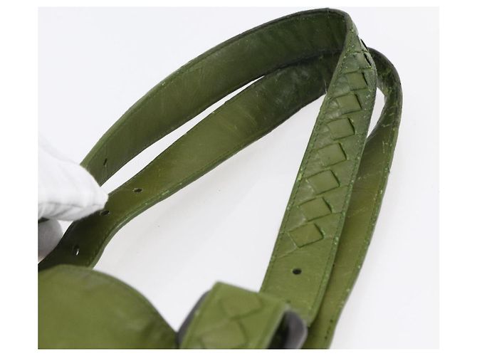 Autre Marque Borsa a Spalla in Pelle Intrecciato Bottega Veneta Verde Auth bs30446 - vista 8