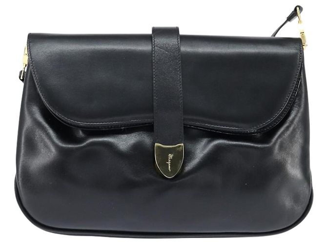 Borsa a Spalla Salvatore Ferragamo in Pelle Nera Oro Auth 149194 Nero D'oro - vista 13
