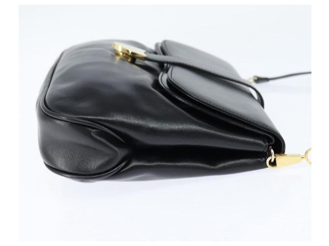 Borsa a Spalla Salvatore Ferragamo in Pelle Nera Oro Auth 149194 Nero D'oro - vista 4