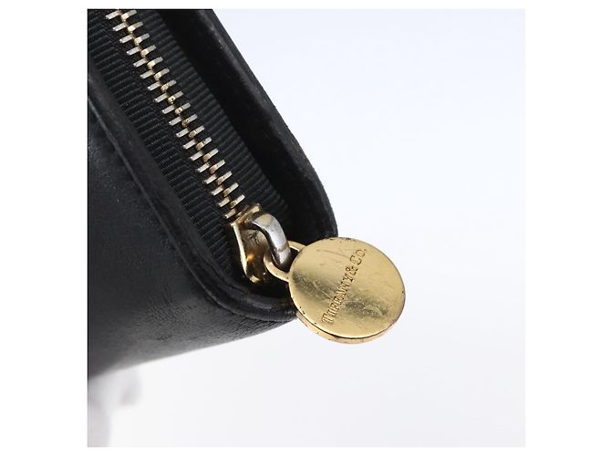 Autre Marque Portafoglio Lungo in Pelle Nera e Oro Autentico TIFFANY&Co. bs31263 Nero D'oro - vista 8