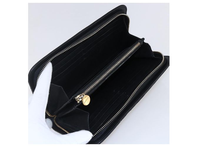 Autre Marque Portafoglio Lungo in Pelle Nera e Oro Autentico TIFFANY&Co. bs31263 Nero D'oro - vista 9