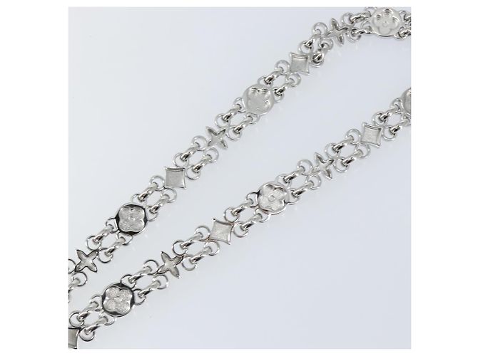 LOUIS VUITTON Cinghia a catena in metallo 23,6"" Argento LV Auth 150645 - vista 8