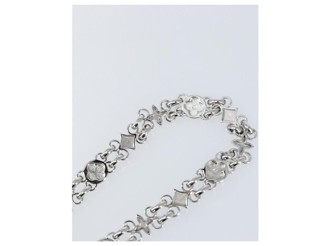 LOUIS VUITTON Cinghia a catena in metallo 23,6"" Argento LV Auth 150645 - vista 9