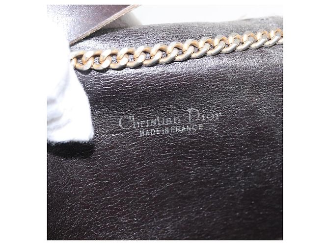 Borsa a spalla in tela Trotter Christian Dior marrone oro Auth bs31184 D'oro - vista 11