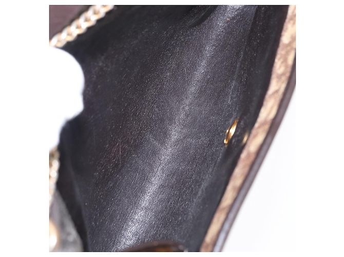 Borsa a spalla in tela Trotter Christian Dior marrone oro Auth bs31184 D'oro - vista 12