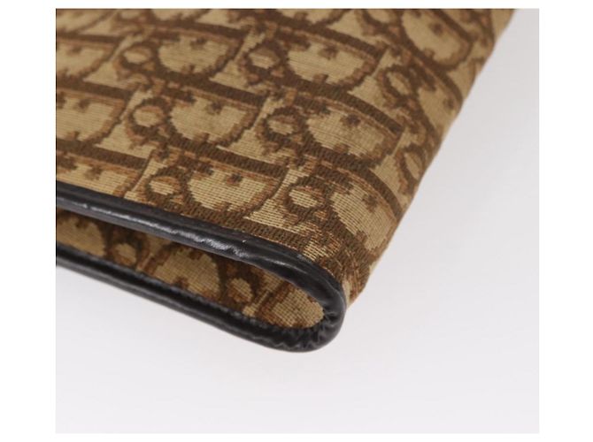 Borsa a spalla in tela Trotter Christian Dior marrone oro Auth bs31184 D'oro - vista 15