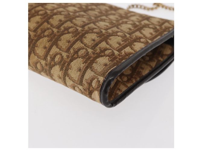 Borsa a spalla in tela Trotter Christian Dior marrone oro Auth bs31184 D'oro - vista 16