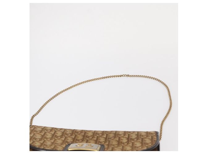 Borsa a spalla in tela Trotter Christian Dior marrone oro Auth bs31184 D'oro - vista 8