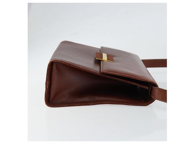 Borsa a Spalla Salvatore Ferragamo in Pelle Marrone Oro Auth BA8006 D'oro - vista 3