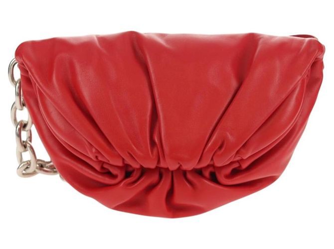 Autre Marque BOTTEGA VENETA Borsa a Spalla con Catena Pelle Rossa Argento Auth BA7679V Rosso - vista 13