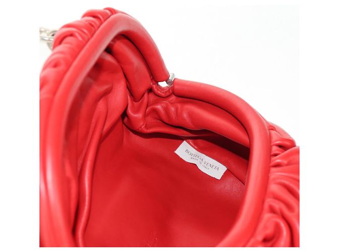 Autre Marque BOTTEGA VENETA Borsa a Spalla con Catena Pelle Rossa Argento Auth BA7679V Rosso - vista 19