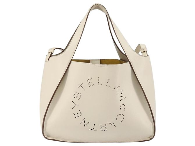 Autre Marque Stella McCartney Tote Bag Polyester 2in1 Weiß Gold Auth BA7342 Golden - Ansicht 2