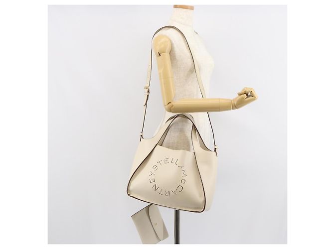 Autre Marque Stella McCartney Tote Bag Polyester 2in1 Weiß Gold Auth BA7342 Golden - Ansicht 25