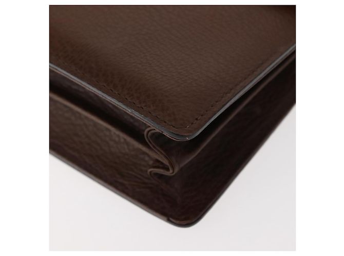 BURBERRY Clutch Bag Leather Brown Gold Auth ep11492 Golden - view 10